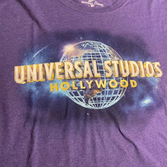 Universal Studios Hollywood Retro T-shirt Mens Medium Purple Unisex Crew Tee XL - Picture 2 of 4